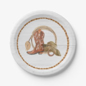 カウボーイ女性のカーボーイウエスタンロデオ誕生日 ペーパープレート (正面)