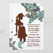 カウボーイ女性のカーボーイターコイズブラウンカップルズベビーシャワー 招待状 (正面/裏面)