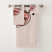 カウボーイ女性のカーボーイテーマハート バスタオルセット (インサイチュ)