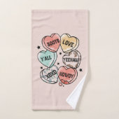 カウボーイ女性のカーボーイテーマハート バスタオルセット (ハンドタオル)