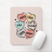 カウボーイ女性のカーボーイテーマハート マウスパッド (マウス)