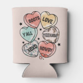 カウボーイ女性のカーボーイテーマハート 缶クーラー (裏面)