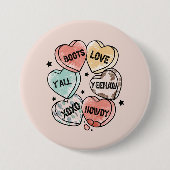 カウボーイ女性のカーボーイテーマハート 缶バッジ (正面)