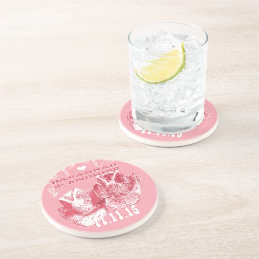 カウボーイ女性のカーボーイハットヴィンテージアニバーセージコースター コースター (側面)