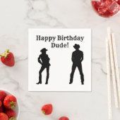 カウボーイ女性のカーボーイハッピーバースデードゥデ スタンダードカクテルナプキン (インサイチュ)