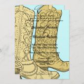 カウボーイ女性のカーボーイブーツウェスタン結婚ズ 招待状 (正面/裏面)