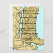 カウボーイ女性のカーボーイブーツウェスタン結婚ズ 招待状 (正面)