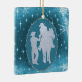 カウボーイ女性のカーボーイホースロマンチックなクリスマス セラミックオーナメント (右)