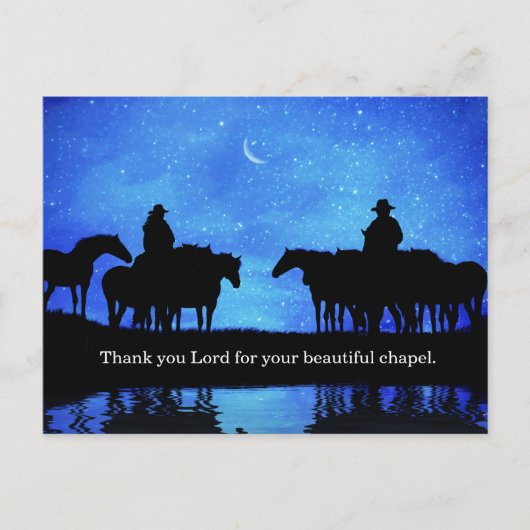 カウボーイ女性のカーボーイラングラーズアンドホースホリデイ シーズンポストカード (正面)