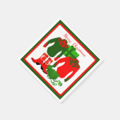 カウボーイ女性のカーボーイロデオウェスタンシャツアンドブーツ スタンダードカクテルナプキン (角)