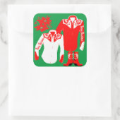 カウボーイ女性のカーボーイロデオウエスタンシャツクリスメリーム スクエアシール (バッグ)