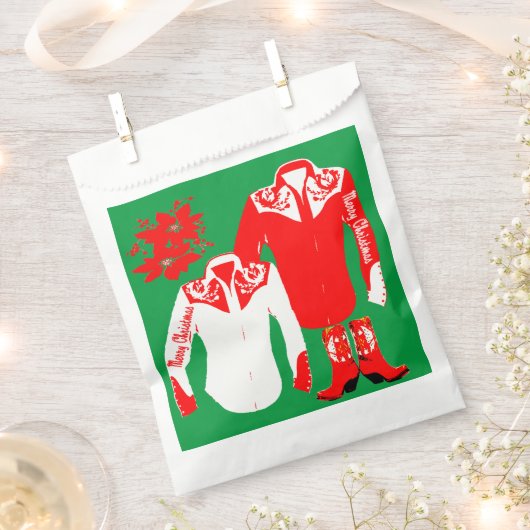 カウボーイ女性のカーボーイロデオウエスタンシャツクリスメリーム フェイバーバッグ (クリップ留めされた状態)