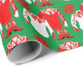 カウボーイ女性のカーボーイロデオウエスタンシャツクリスメリーム ラッピングペーパー (ロールコーナー)