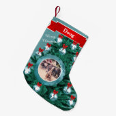 カウボーイ女性のカーボーイローピングブルーカスタムストッキング スモールクリスマスストッキング (正面 (吊り時))