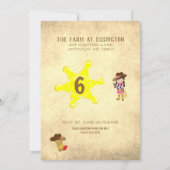 カウボーイ女性のカーボーイワイルドウェストカスタムバースデーパーティー 招待状 (裏面)