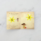 カウボーイ女性のカーボーイワイルドウエストチャイルドバースデーパーティー 招待状 (内部)