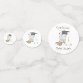 カウボーイ女性のカーボーイ卒業カントリーウエスタンパーティー コンフェッティ (裏面)