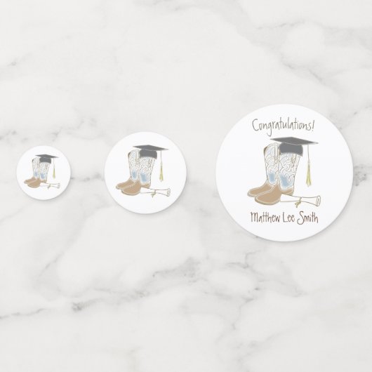 カウボーイ女性のカーボーイ卒業カントリーウエスタンパーティー コンフェッティ (裏面)