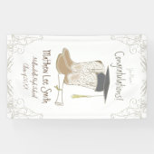 カウボーイ女性のカーボーイ卒業カントリーウエスタンパーティー 横断幕 (横)