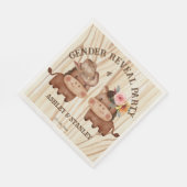 カウボーイ女性のカーボーイ性別は素朴なパーティーを明らかにする スタンダードランチョンナプキン (角)