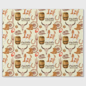 カウボーイ女性のカーボーイ西パーソナライズされた馬名 ラッピングペーパー (フラット)