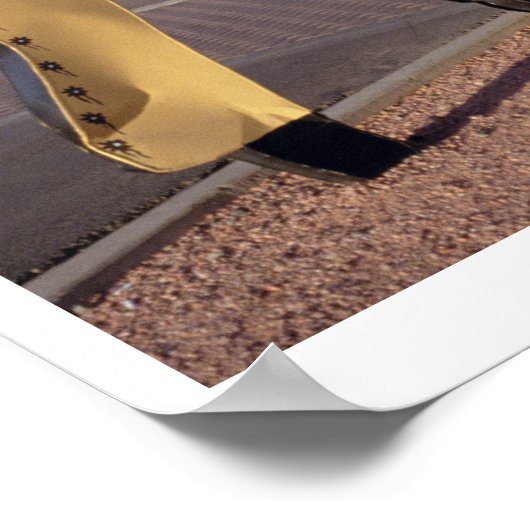 カウボーイ姿サイン歓迎観光客Scottsdal ポスター (角)