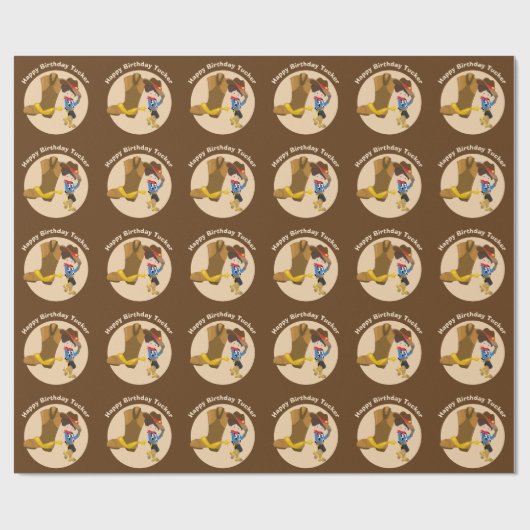 カウボーイ子供の誕生日パーソナライズされたパーティーボーイズ名 ラッピングペーパー (フラット)