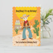 カウボーイ子供の誕生日パーティーの招待 招待状 (スタンド正面)