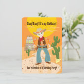 カウボーイ子供の誕生日パーティーの招待 招待状 (スタンド正面)