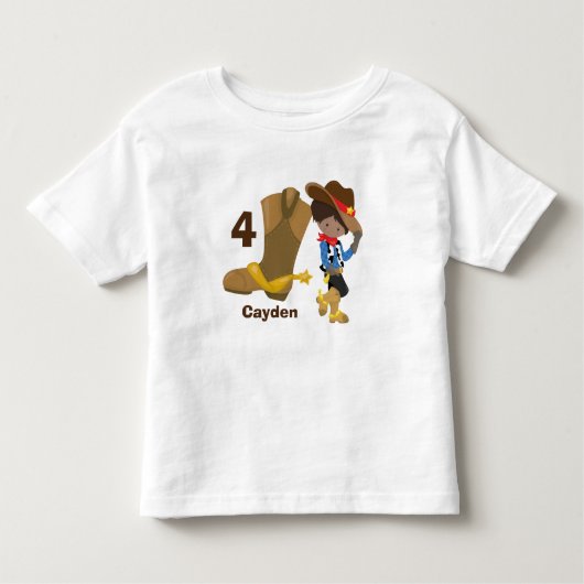 カウボーイ子供の誕生日パーティーカスタムヒスパニックボーイ トドラーTシャツ (正面)