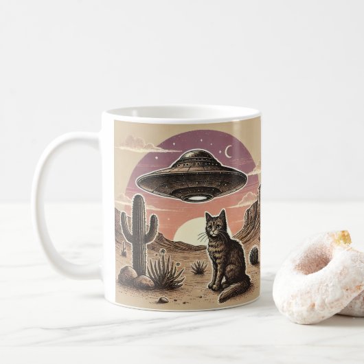 カウボーイ宇宙船ネコ コーヒーマグカップ (ドーナツ)
