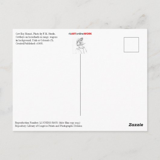カウボーイ山 ポストカード (裏面)