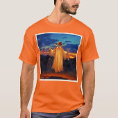 カウボーイ幽霊アットサンセットデザイン Tシャツ (正面)