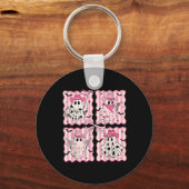 カウボーイ幽霊ハロウィングールおもしろい女性のカーボーイ女性G キーホルダー (正面)