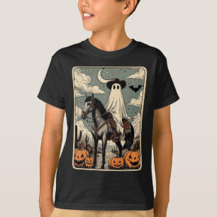 カウボーイ幽霊乗馬おもしろいタロットカードハロー Tシャツ