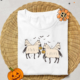 カウボーイ幽霊馬、かわいい幽霊、レトロハロウィーン Tシャツ