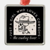 カウボーイ愛好家ウエスタンダークロマンスブラック メタルオーナメント (正面)