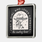 カウボーイ愛好家ウエスタンダークロマンスブラック メタルオーナメント (左)