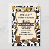カウボーイ招待状ボーイ誕生日パーティーオールドウエスタン 招待状 (正面)