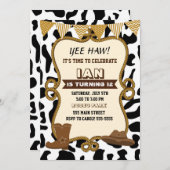 カウボーイ招待状ボーイ誕生日パーティーオールドウエスタン 招待状 (正面/裏面)
