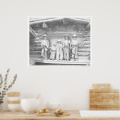 カウボーイ服を着た子供のdude ranch写真 ポスター (キッチン)