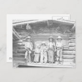 カウボーイ服を着た子供のdude ranch写真 ポストカード (正面/裏面)