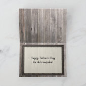 カウボーイ父の日、義理の息子、ウッド素朴ルック カード (内部)