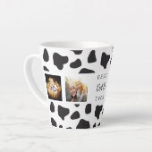 カウボーイ牛のパターン白黒父親の写真 カフェラテマグ (左アングル)