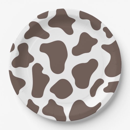 カウボーイ牛プリントワイルドウエストウェスタンロデオパーティー ペーパープレート (正面)
