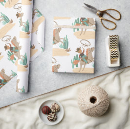 カウボーイ男の赤ちゃんシャワー ラッピングペーパー