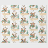 カウボーイ男の赤ちゃんシャワー ラッピングペーパー (フラット)