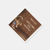 カウボーイ男らしハットブーツウッドウェスタン スタンダードカクテルナプキン (角)