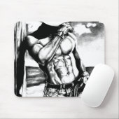 カウボーイ男性へ男らしボディービルダーの芸術 マウスパッド (マウス)