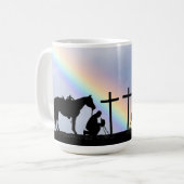 カウボーイ祈りの言葉コーヒーマグ コーヒーマグカップ (正面左)